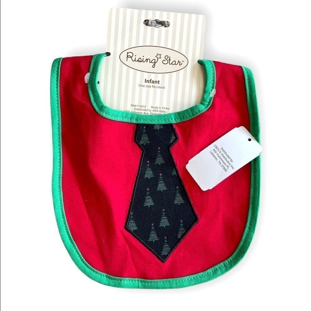 New Rising Star Little Man Tie Christmas Baby Infant Bib